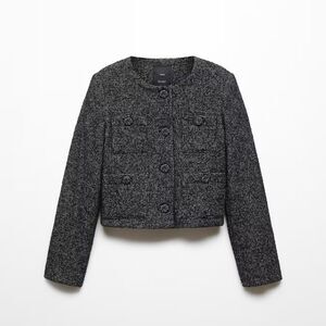 Mango Pocket Tweed Jacket